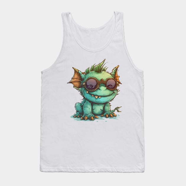 Cute Fluffy Monster Tank Top by Obotan Mmienu